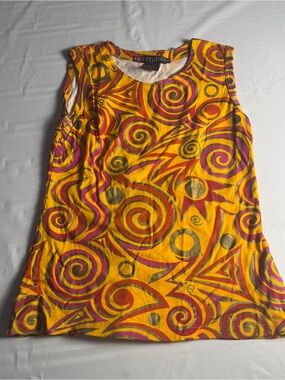 ✨ VINTAGE 1990 I.B. Diffusion Psychedelic Gold Top - S ✨